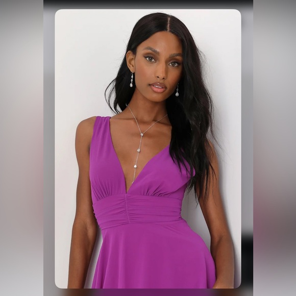 LULUS Celebration Time Purple Sleeveless Tiered Midi Dress - Picture 2 of 4